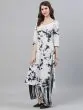 White & Black Tie & Dye Printed Kurta Set