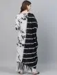 White & Black Tie & Dye Printed Kurta Set