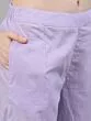 Lavender & Turquoise Blue Ombre Printed A-Line Kurta With Pant & Dupatta Set