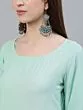 Green & Grey Ombre Printed A-Line Kurta With Pant & Dupatta Set