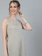 Grey Schiffli Design Straight Kurta Palazzo Set