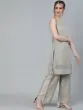 Grey Schiffli Design Straight Kurta Palazzo Set
