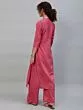 Pink Schiffli Sequance Work Kurta With Palazzo Set