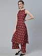 Maroon Floral Printed Straight Kurta With Palazzo Set