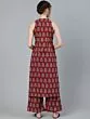 Maroon Floral Printed Straight Kurta With Palazzo Set