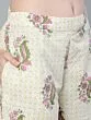 Yellow & Pink Floral Printed Straight Kurta Set With Dupatta