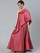 Dusty Pink Dobby Design One Shoulder Lehenga Choli Set