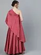 Dusty Pink Dobby Design One Shoulder Lehenga Choli Set