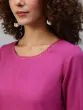 Magenta Yellow Thread Work Kurta With Palazzo Set