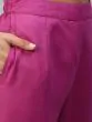 Magenta Yellow Thread Work Kurta With Palazzo Set