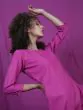 Magenta Yellow Thread Work Kurta With Palazzo Set