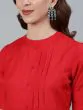 Red Solid Straight Kurta With Palazzo Set