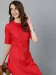 Red Solid Straight Kurta With Palazzo Set