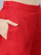 Red Solid Straight Kurta With Palazzo Set