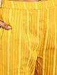 Green & Yellow Floral Printed Anarkali With Pant & Dupatta Set