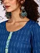 Blue & Green Floral Printed Kurta & Sharara With Dupatta Set