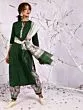 Green & Pink Floral Printed Kurta & Ballon Palazzo With Dupatta Set