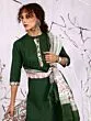 Green & Pink Floral Printed Kurta & Ballon Palazzo With Dupatta Set