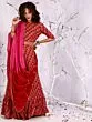 Red & Pink Gold Printed Lehenga Choli With Tie & Dye Dupatta Set