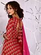 Red & Pink Gold Printed Lehenga Choli With Tie & Dye Dupatta Set