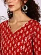 Red & White Printed A-Line Kurta With Palazzo Set