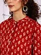 Red & White Printed Straight Kurta With Pant Set