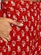 Red & White Printed Straight Kurta With Pant Set