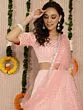 Pink & Silver Jacquard Zari Work Lehenga Choli With Net Dupatta