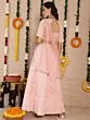 Pink & Silver Jacquard Zari Work Lehenga Choli With Net Dupatta