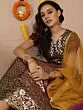 Purple & Gold Jacquard Zari Work Lehenga Choli With Net Dupatta & Potali Bag
