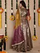 Purple & Gold Jacquard Zari Work Lehenga Choli With Net Dupatta & Potali Bag