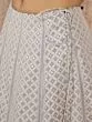 Grey & Silver Jacquard Zari Work Lehenga Choli With Potali Bag