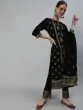 Black Gold Printed Straight Kurta & Pant With Dupatta Set