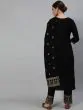 Black Gold Printed Straight Kurta & Pant With Dupatta Set