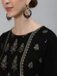 Black Gold Printed Straight Kurta & Pant With Dupatta Set
