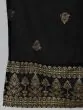 Black Gold Printed Straight Kurta & Pant With Dupatta Set