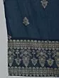Blue Gold Printed Straight Kurta With Pant & Dupatta Set