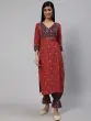Red & Blue Patola Printed Straight Kurta With Palazzo Set