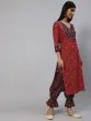 Red & Blue Patola Printed Straight Kurta With Palazzo Set