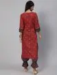 Red & Blue Patola Printed Straight Kurta With Palazzo Set