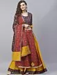 Red & Blue Patola Printed Lehenga Choli With Dupatta Set
