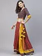 Red & Blue Patola Printed Lehenga Choli With Dupatta Set
