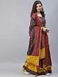 Red & Blue Patola Printed Lehenga Choli With Dupatta Set
