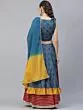 Blue & Yellow Patola Printed Layered Lehenga Choli With Tie & Dye Dupatta