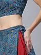 Blue & Yellow Patola Printed Layered Lehenga Choli With Tie & Dye Dupatta