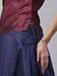 Maroon & Navy Blue Gold Block Printed Lehenga Choli