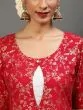 Red & White Gold Printed Layered Kurta With Palazzo Set
