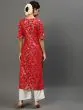 Red & White Gold Printed Layered Kurta With Palazzo Set