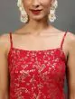 Red Gold Printed Kurta With Printed Palazzo With Dupatta