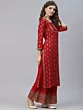 Red Gold Print Kurta With Palazzo